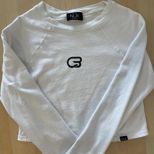 Cyclebar Crop Top Crew Neck Sweatshirt - Size Small - White